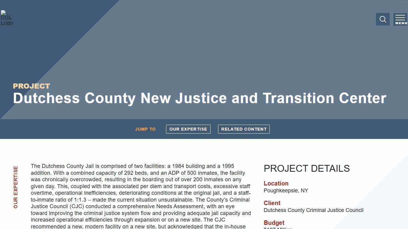 Dutchess County New Justice and Transition Center - CGL Companies