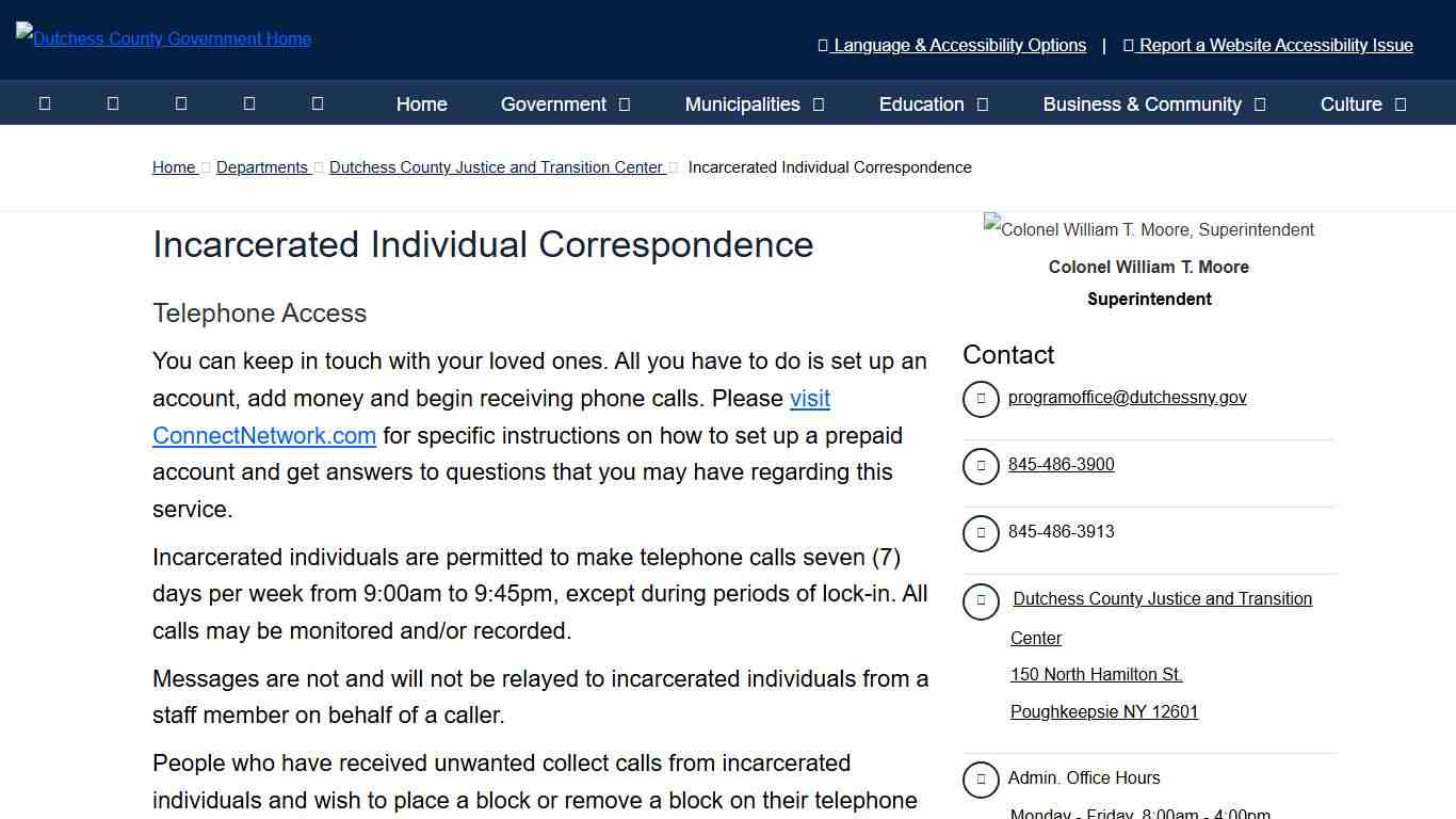Incarcerated Individual Correspondence